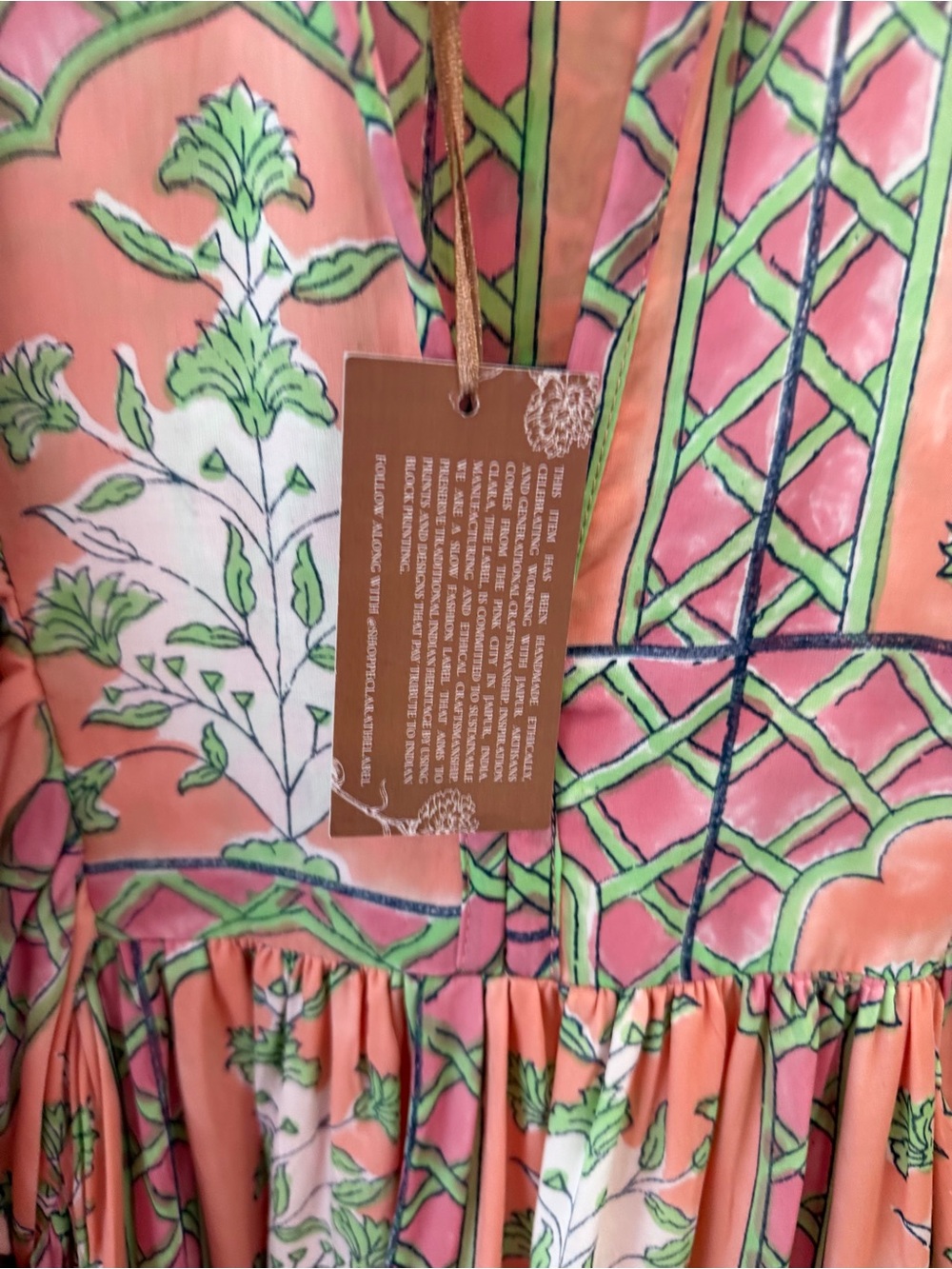 Clara The Label Cassia Floral Maxi Dress Peach Quartz XS - Picture 11 of 16